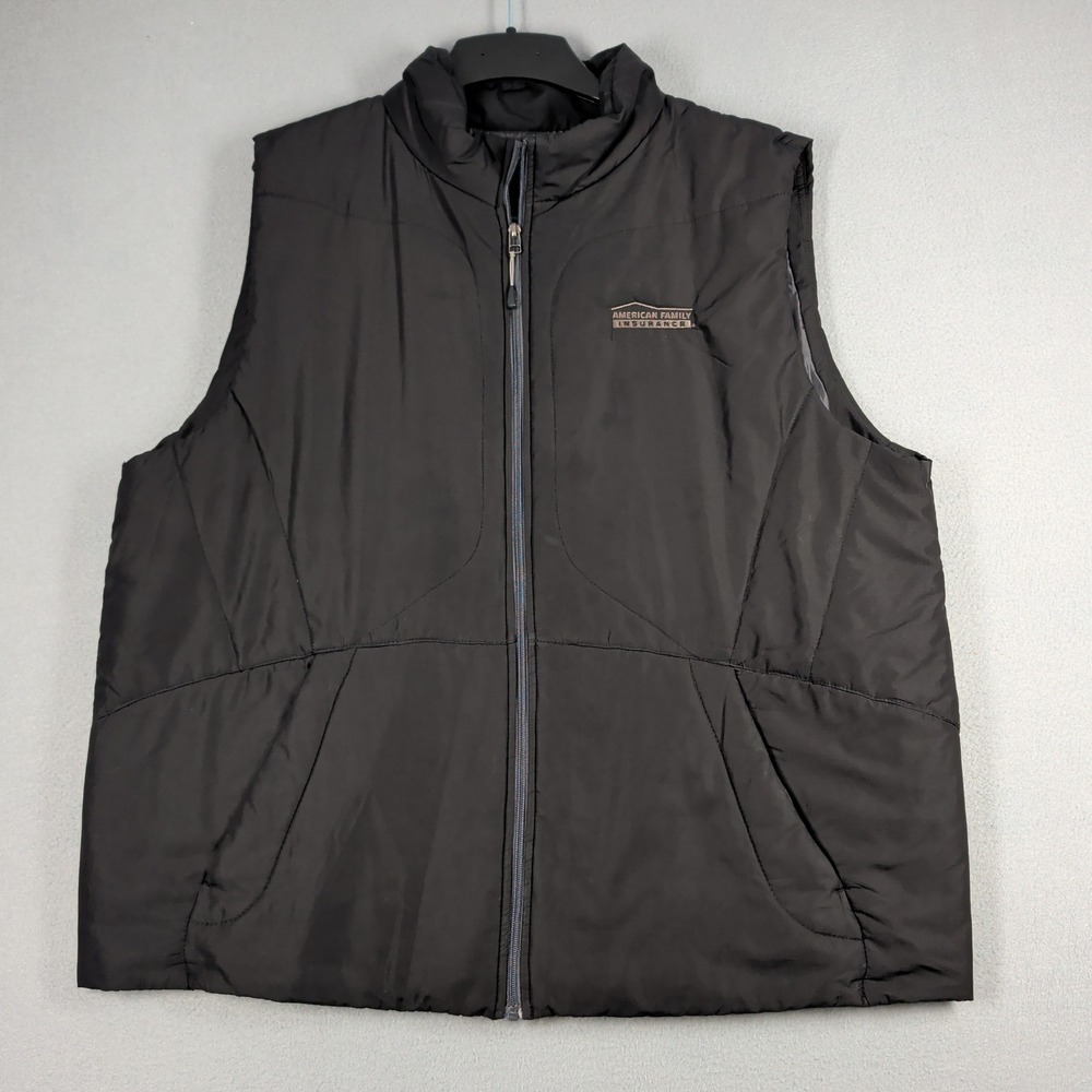 North End Puffer Vest Mens XXL Black American Family Insurance Logo